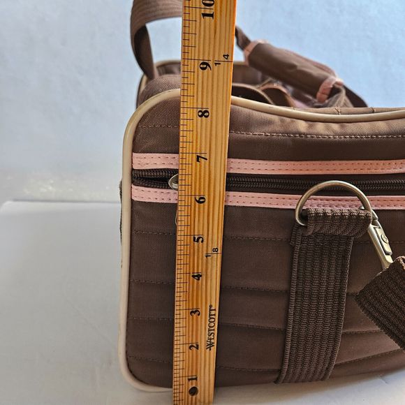Sherpa Original Pet Carrier Small 14x9x8.5 Brown Pink Travel Bag Portable Kennel - Picture 14 of 16